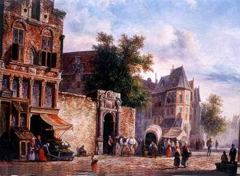 unknow artist European city landscape, street landsacpe, construction, frontstore, building and architecture. 180 Germany oil painting art